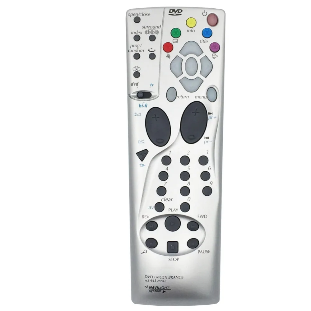 

443MNS2 Remote Control For Thomson DVD/MULTI BRANDS RCT443MN RCT443MNS2 RCT 443 MNS2 NAVILIGHT System