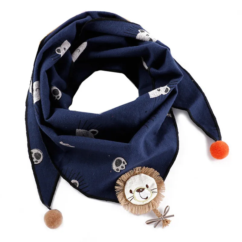 

2019 New Spring Autumn Cartoon Baby Triangle Scarves Cotton Linen Boys Girls Scarf Bibs Toddler Children Neck Wear Baby Scarf