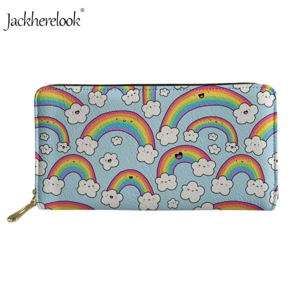 Новинка 2019 роскошные длинные кошельки Jackherelook с рисунком в виде радуги держатель