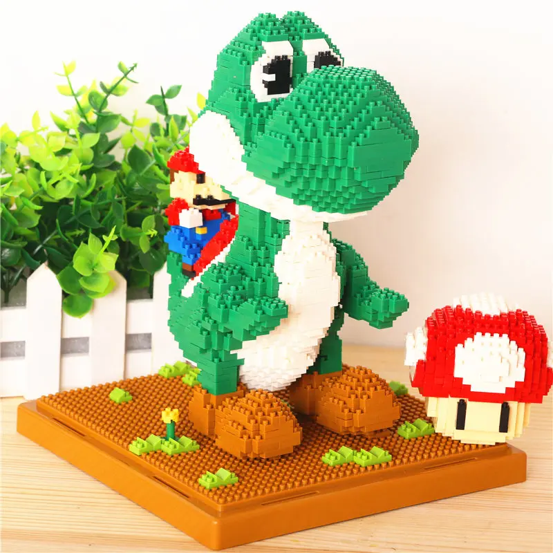 Новая игра Super Mario Luigi Yoshi Monster Fire Bee игрушка Пикачу DIY Мини здание алмаз нано