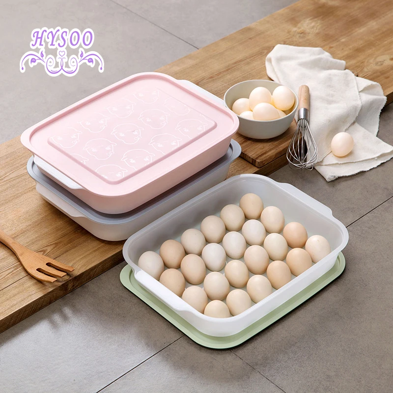 Plastic egg box put egg storage box 24 grid ice box filled with egg
