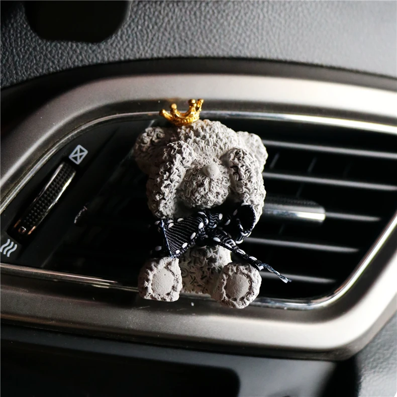 Гипсовый плюшевый мишка автомобильный освежитель воздуха эфирный Авто AC Vent клип автомобильный Стайлинг Духи Цветок ароматизатор твердый диффузор M5