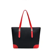 Женская кожаная сумка черная красная Повседневная Сумка Большая вместительная хозяйственная сумка через плечо роскошные сумки женские дизайнерские сумки# YL1