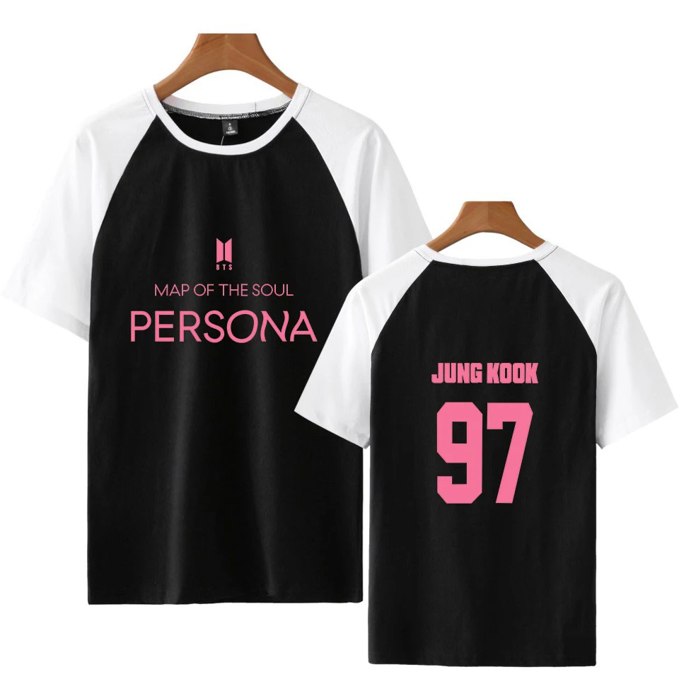 

Kpop Map Of The Soul Persona Raglan Women T shirt Summer Women's BangTanBoys Girl Fans LOVE 97JUNGKOOK Lady Tshirt Top Tees 4XL