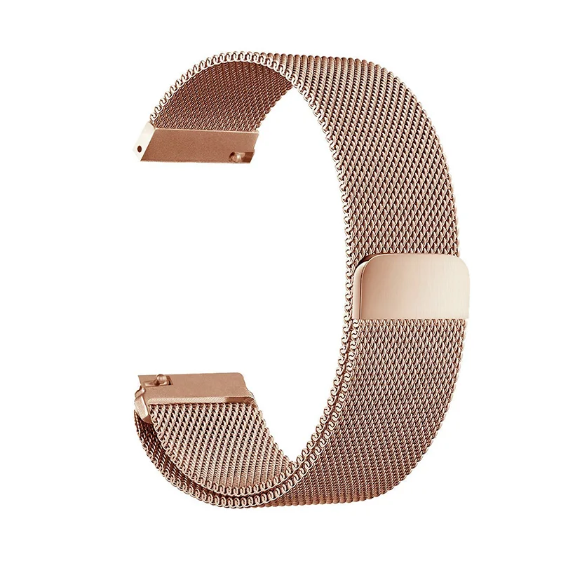 Сетка Milanese Loop Ремешки для наручных часов 16 мм 18 мм 20 мм 22 мм 24 мм серебряная Роза золотистый и черный браслет наручные часы ремешок Магнитная Синтетическое закрытие волос - Цвет ремешка: Rose gold