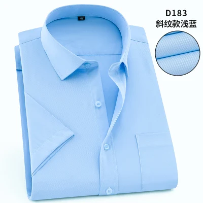 D183-Blue FAISIENS 10XL 14XL Для мужчин офисные формальные рубашки Рабочая деловой с короткими рукавами простая хлопковая рубашка Летняя больше Размеры большой 8XL рубашка размера плюс - Цвет: D183-Blue