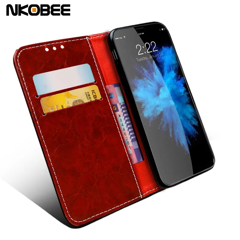 NKOBEE Original For iphone 8 Leather Case For iphone X Cover Luxury Flip Wallet Case For Apple ...