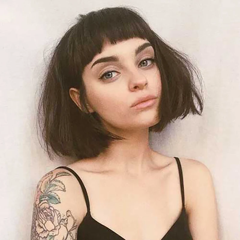 

2019 New Synthetic Hair Bangs for Women Clip In Bang Hair Extensions for Lady Short Straight Bang Hair Pieces HOUYAN
