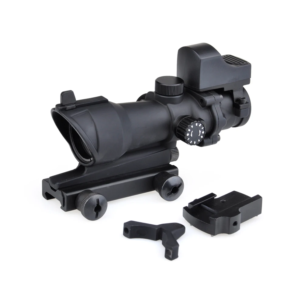 

OPTICS Acog 4X32 Optical Scope Red/Green Reticle With Mini Red Dot Sight Sniper Riflescope Shooting Rifle Scope for Hunting