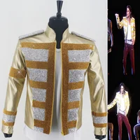 Rare MJ Michael Jackson Shocked New Fashion 3D Holographic Slave To The Rhythm LIVE Billboard Music Awards Crystal Golden Jacket 1