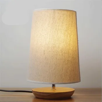 

Modern Nordic Europe Minimalism Fabric Lampshade Wood Led E14 Table Lamp for Study Bedroom Foyer Living Room AC 80-265V 1600