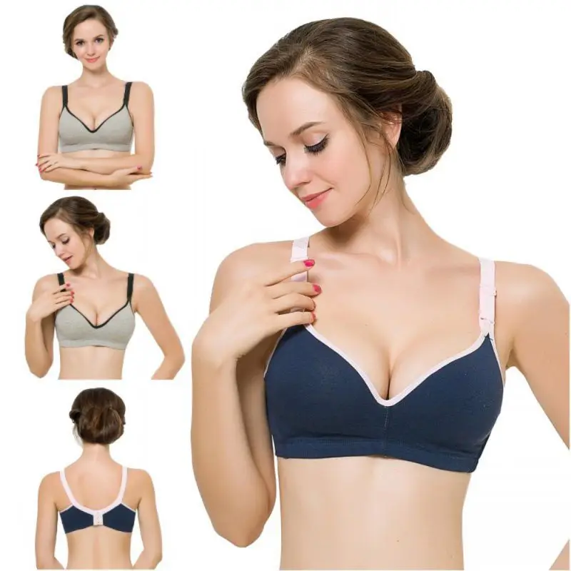 Women Cozy Brassieres Cotton One-piece Seamless Wireless Push Up Bras Women Nursing Maternity Breastfeeding Underwear