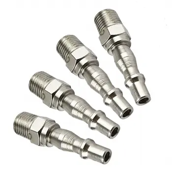 

Air Line Hose Fitting Connector Quick Release 1/4 Male Thread 5pk 6.35mm metal Pneumatic fitting coupling work on Air compressor