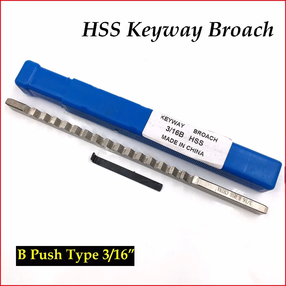 

3/16 B Push-Type HSS Keyway Broach Inch Size with Shim Broaching Cutter Cutting Tools for CNC Machine