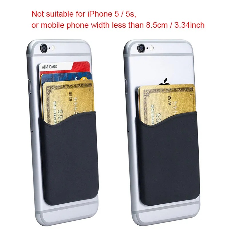 Klsyanyo Adhesive Sticker Cover Mobile Phone Back Card Holder Silicone Small Bus Card Case Pouch for Cell Phone