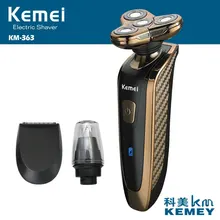Rechargeable electric shaver washable trimmer barbeador face men shaving machine groomer beard kemei 3D electric razor