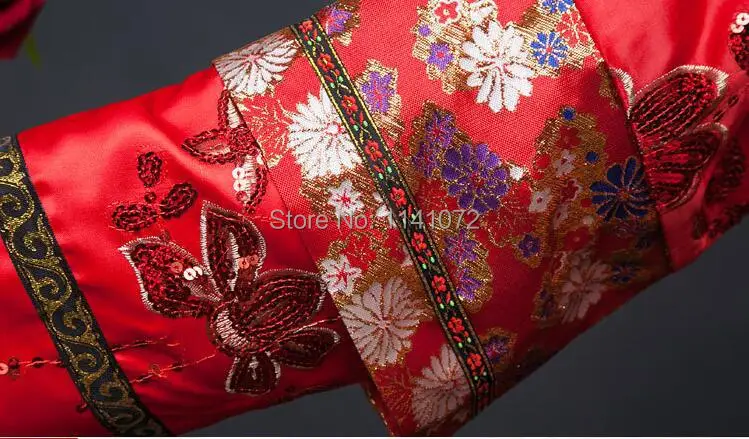 Новое поступление красный китайский платье невесты Для женщин костюм Блузка + юбка китайский невесты Cheongsam Бесплатная доставка 16