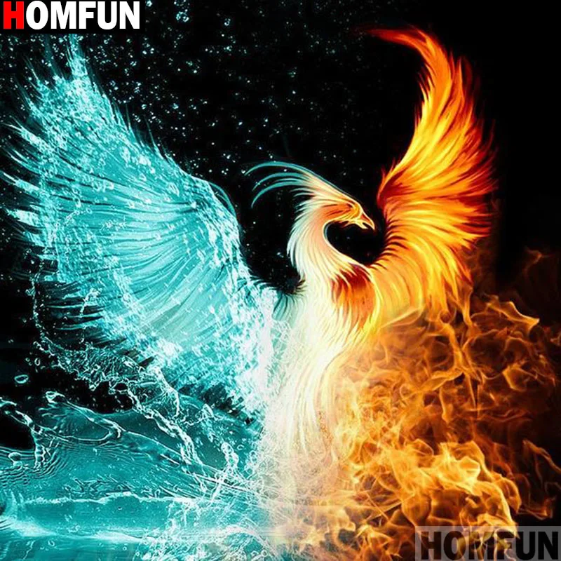 

HOMFUN Full Square/Round Drill 5D DIY Diamond Painting "Water fire phoenix" 3D Embroidery Cross Stitch 5D Decor A13498