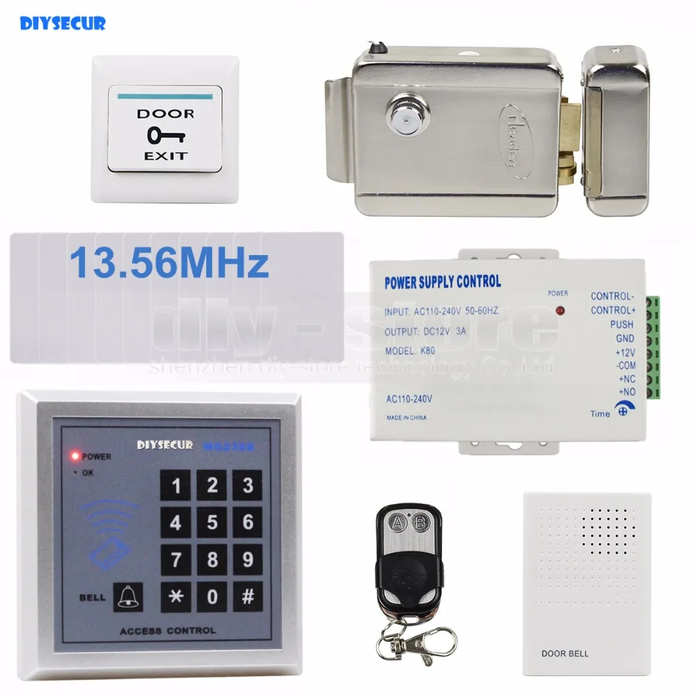 DIYSECUR дверной звонок RFID 13 56 МГц IC кард ридер клавиатура система контроля доступа