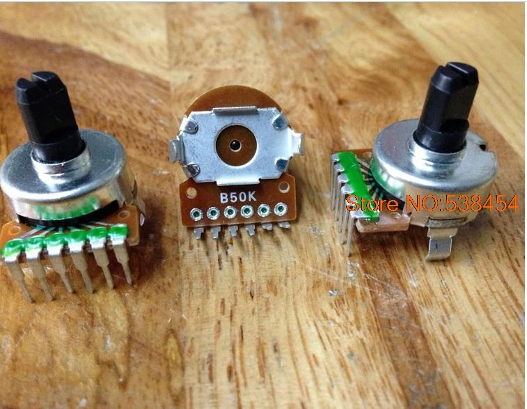 4pcs 161 potentiometer switch double 6 pin B50K half axis length 10MM