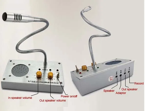 ZHUDELE металла окна записи звука с микрофона Интерком переговорные Динамик, двойной-способ отделение банка магазин станция 4 Вт окна микрофон