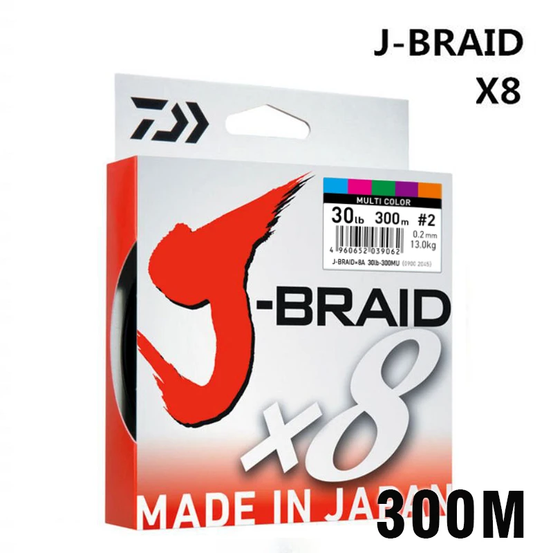 البحر الصيد J-BRAID 8A 300 M 3 ألوان 8 سلك جديلة خط حيدة 30-100lb خيط صنارة الصيد صنع في اليابان pesca
