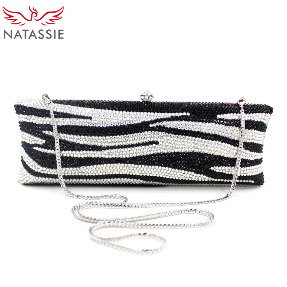 

NATASSIE Bohemian Style 2015 Women Rhinestone Wedding Clutch Bag Luxury Evening Party Bag With Chain