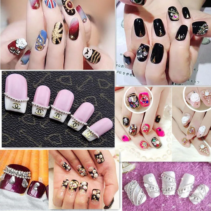 50 см 3D Сплава Украшения Искусства Ногтя Rhinestone Золото Серебро Небольшой