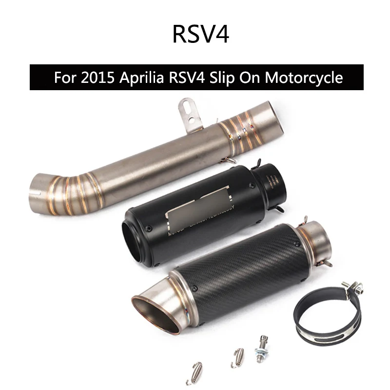 

For 2015 Aprilia RSV4 Exhaust Pipe Motorcycle Mid Link Pipe Slip On 60 mm Tail Pipe No Db Killer Escape Modified Exhaust System