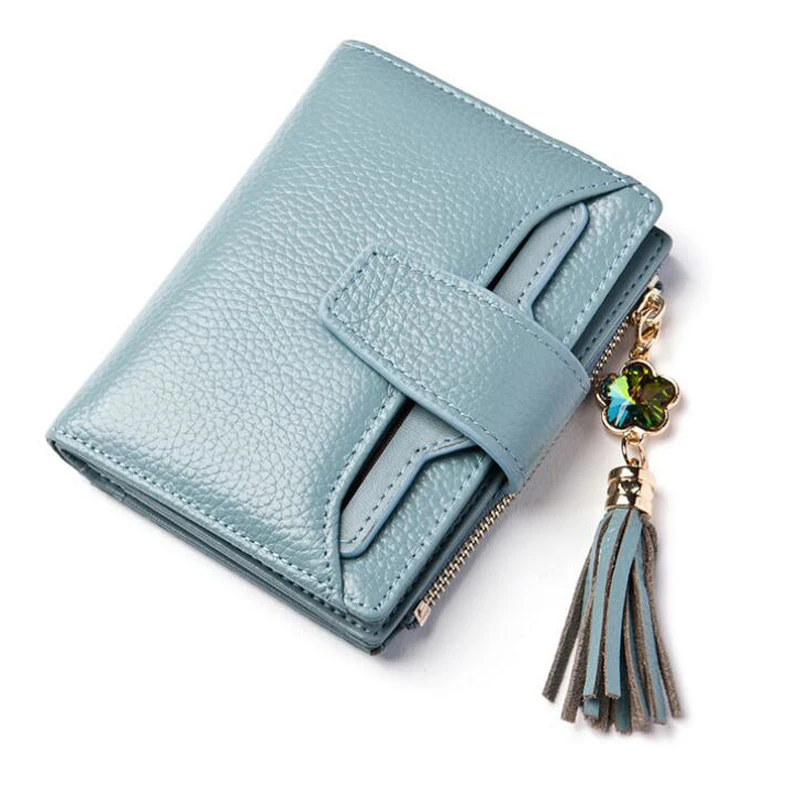 Goede Jiessie   Angela Nieuwe Lederen Portemonnee Luxe Merk Vrouwen kleine Portefeuilles Vrouwelijke Effen Hasp Id Kaarthouder Pocket Kaarten Coin