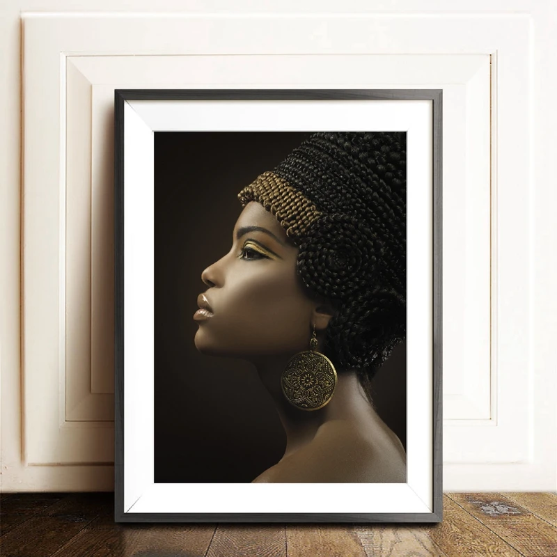 Black Women Canvas Painting Girls Room Decor