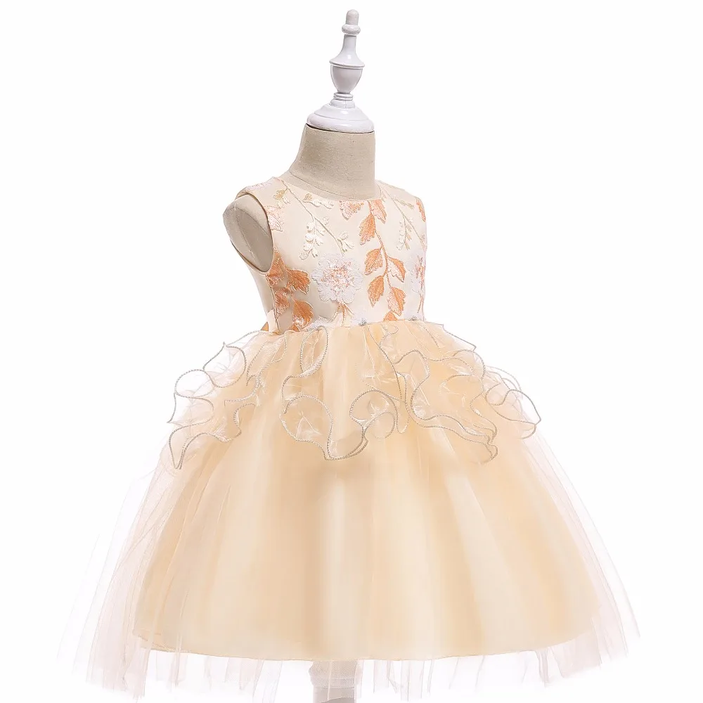 Горячая Распродажа для девочек в цветочек причастие платье A-Line тюль платья с милым бантом трапециевидной формы для девочек платье 2018