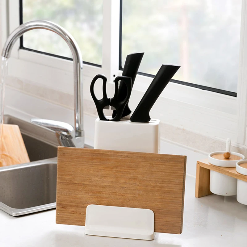

Floor Multi-function Plastic Knife Block With Cutting Board Rack Utensil Accessories Stand Holder Kitchen Supplies Organizer