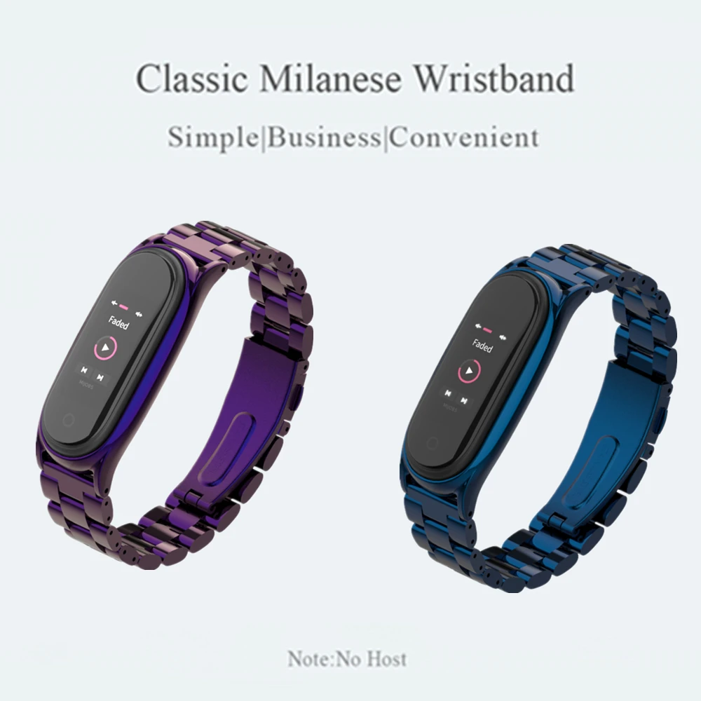 Браслет mi Band 4 3 металлический ремешок из нержавеющей стали для Xiaomi mi Band 3 4 ремешок совместимый с mi band 3 4 Браслеты Pulseira mi Band 4