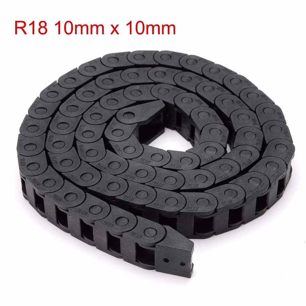 

New R18 10mm x 10mm 1m Length Plastic Cable Drag Chain Wire Carrier with End Connector for 3D Printer CNC Router Machine Tools