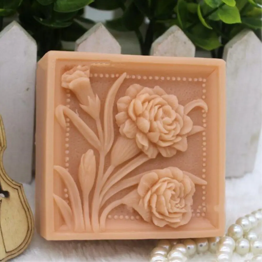 

Grainrain Silicone Soap Bar Mold Flower Handmade Crafted Silicone Soap Candle Resin Mould