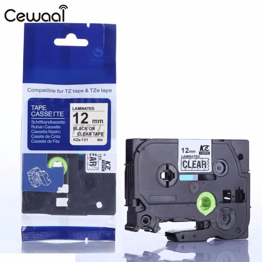 

Cewaal TZe 231 Label Typewriter 12mm 8M Black On Clear Transparent Label Tape P-Touch For Brother TZ 231 TZe P-Touch Label Maker