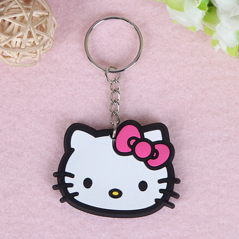 

Manufacturer 5PCS/Pack kitty cat key keychain Cartoon cute keychain surper hero keyring Anime Silicone key ring