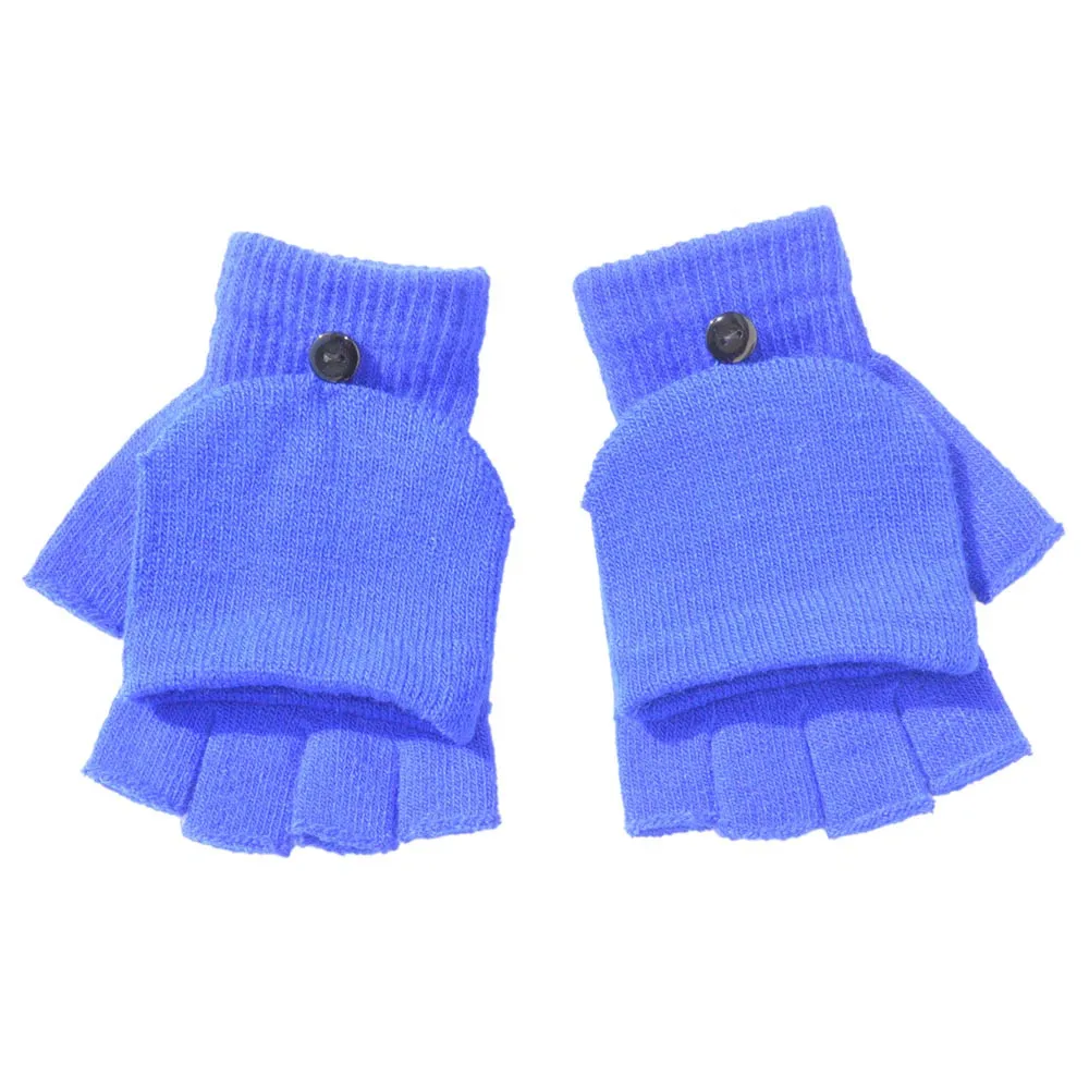 Перчатки kancoold для взрослых, женщин, мужчин, зимние, для рук, на запястье, теплые, с откидной крышкой, без пальцев, перчатки высокого качества для женщин 2018NOV28 - Цвет: Blue