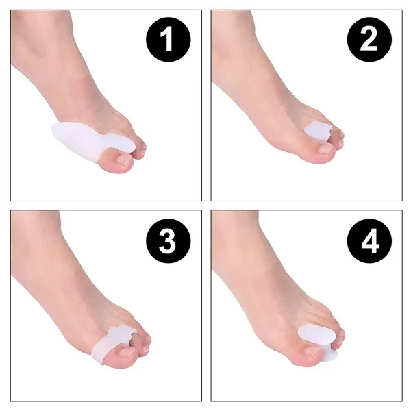 4 Pair/set Silicone Toe Separator Pain Relieve Pad Orthotics