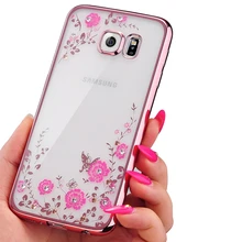 Chapeamento de jardim secreto soft case para samsung galaxy s3 s4 s5 S6 S7 Borda Além de Flores Laço de Diamantes Dourados TPU Silicone Shell cobrir