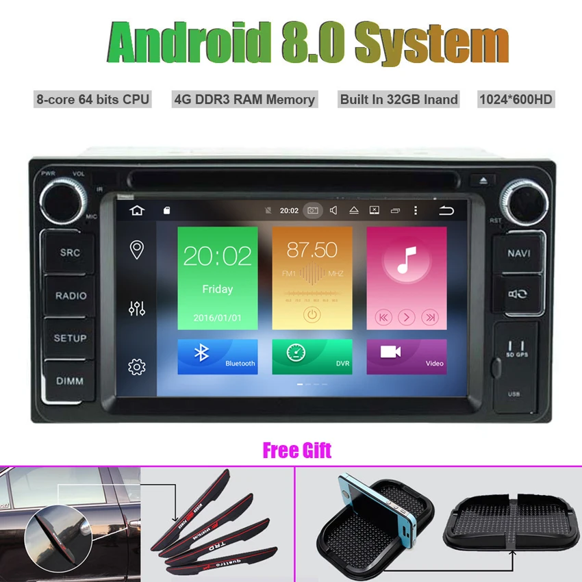 Discount Octa-Core Android 8.0 CAR DVD Player for TOYOTA UNVIERSAL Car Radio Stereo GPS 0