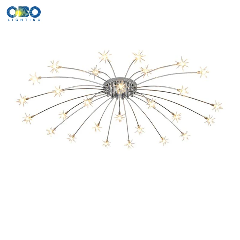 

Postmodern Silver Iron Meteor Ceiling Light Living room Hotel room Bed room Lighting Ceiling Lamp Surface mounted G4 110-240V