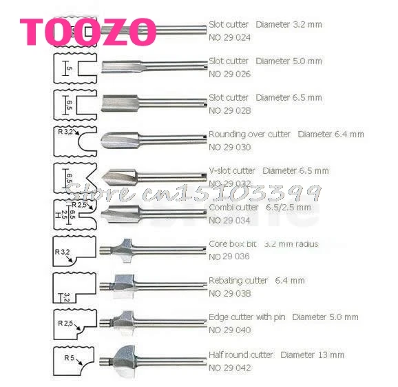 Фасонные фрезы HSS Деревообрабатывающие фрезерные подходит Dremel набор роторных инструментов 10 шт. 1/" 3 мм Прямая поставка