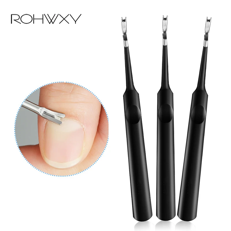 ROHWXY нержавеющая сталь кутикулы толкатель для удаления ложки триммер