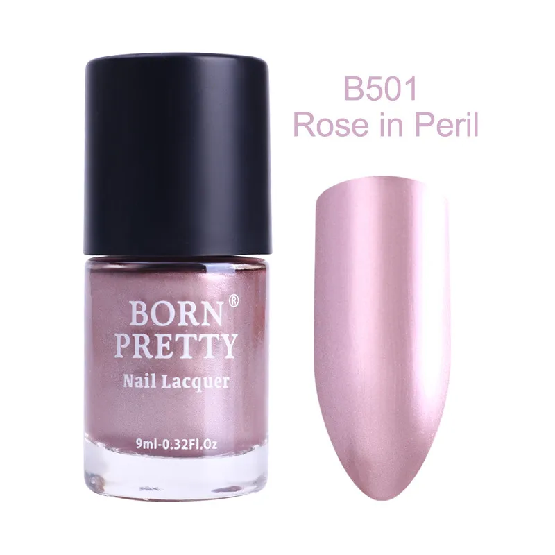 Новое поступление BORN PRETTY 9 мл Лак для ногтей металлик Лакированное Зеркало Эффект великолепный лак для ногтей, метал Лак 5 цветов - Цвет: Rose in Peril