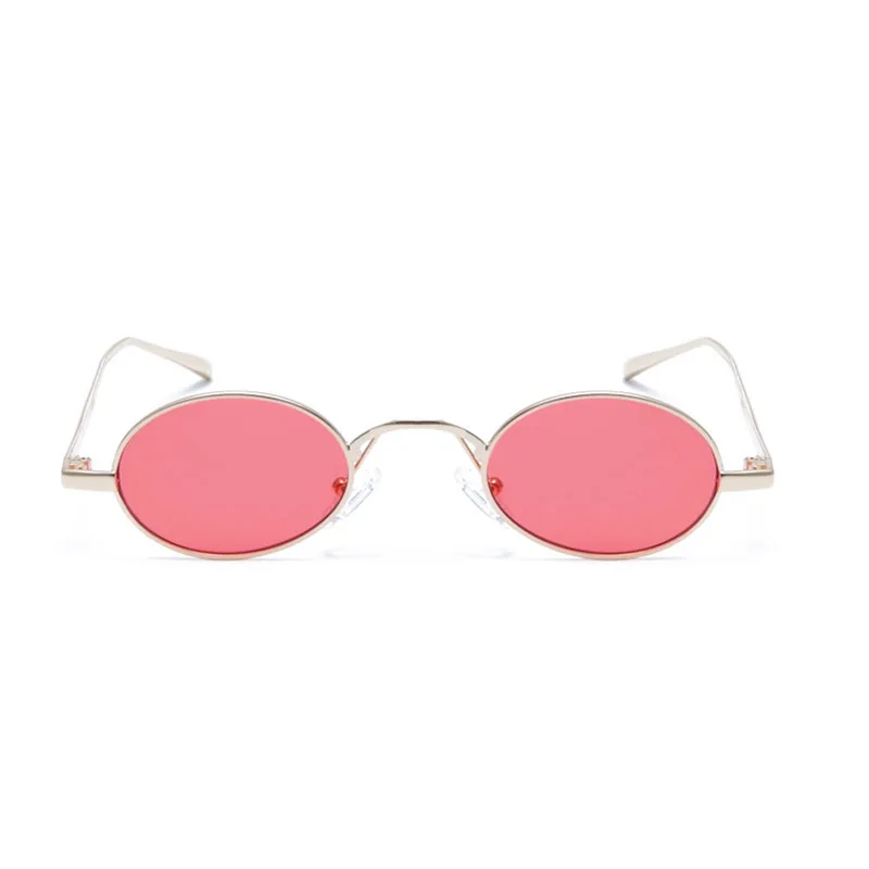 Ретро Индивидуальность овальная маленькая оправа солнцезащитные очки женские классические ретро мужские лягушки Брендовое, дизайнерское зеркало металлическая оправа очки в стиле стимпанк