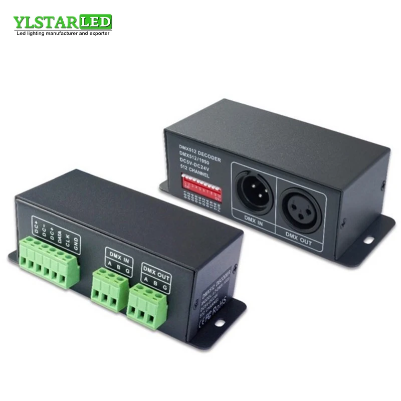 

YLSTAR DC5-24V Drive IC LPD6803 HL1903 WS2811 WS2801 TM1809 SPI Pixel led strip Module Full Color Led Controller DMX512 DECODER