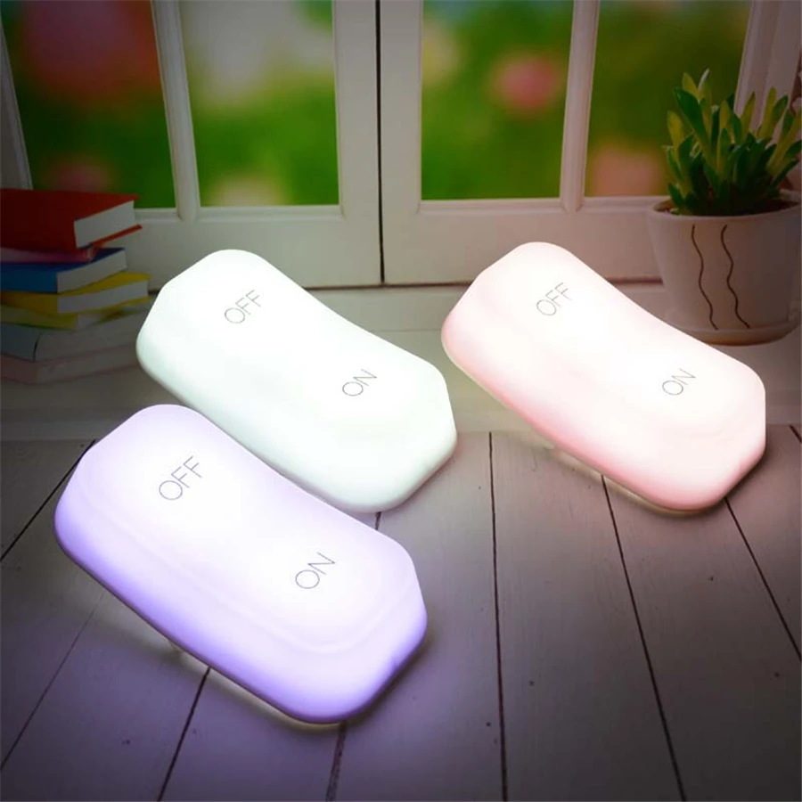 

LED Night Light Rechargeable ON/OFF Switch light 2 Modes Cute Night Lamp Bedroom Light Children Gift Purple Pink White