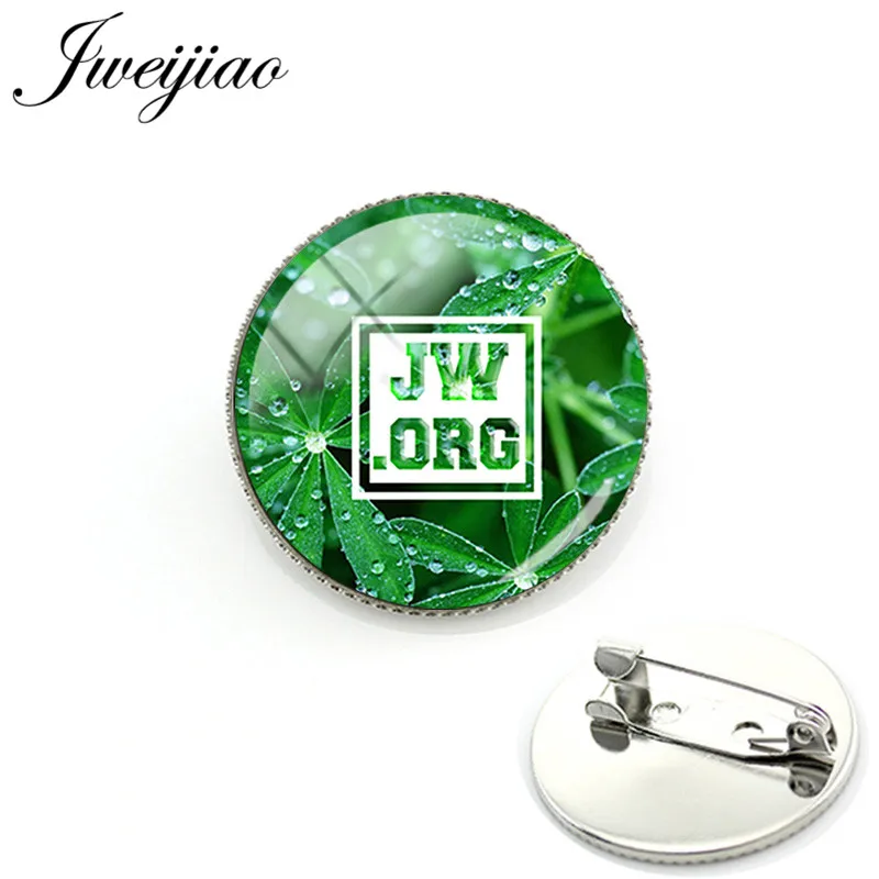 JWEIJIAO JW.ORG значки зеленые растения цветы изображения стеклянный купол Броши